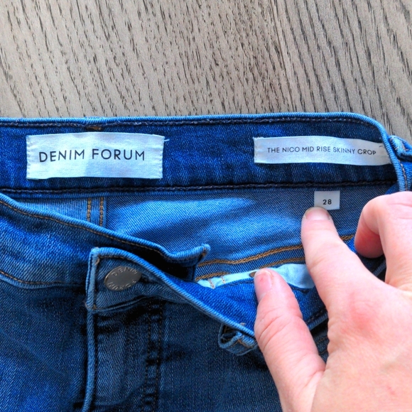 Denim Forum, The Nico mid rise skinny crop, denim, jeans, cropped, size 28 - Picture 3 of 5